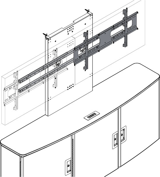 Dual Display Mount for AV Credenza