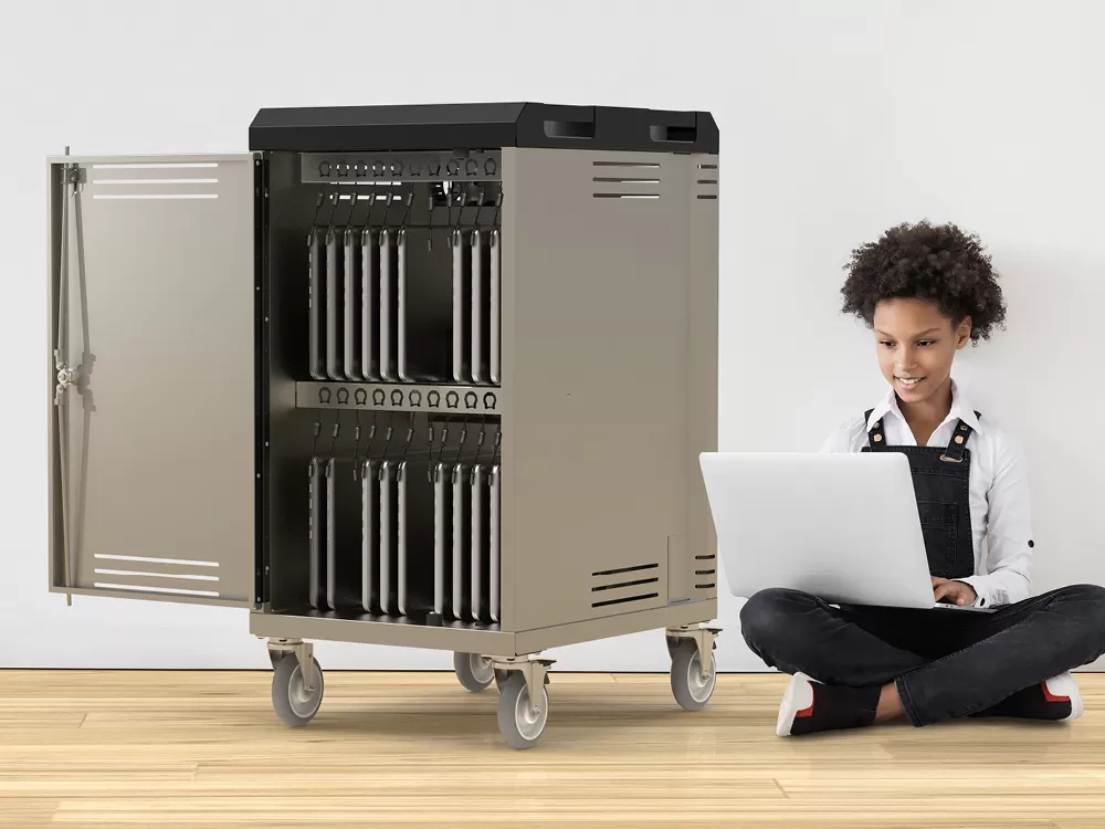 Connect24 Mobile Device Cart with USB-C PD Charging - Prewired